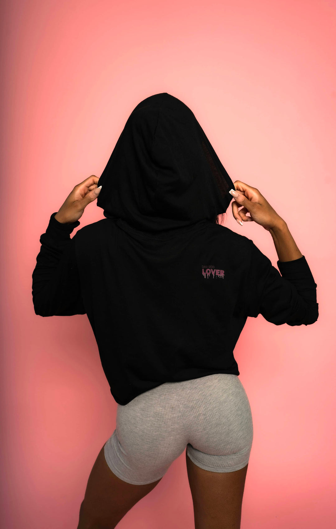 Dad Bod Lover Cropped Hoodie Black